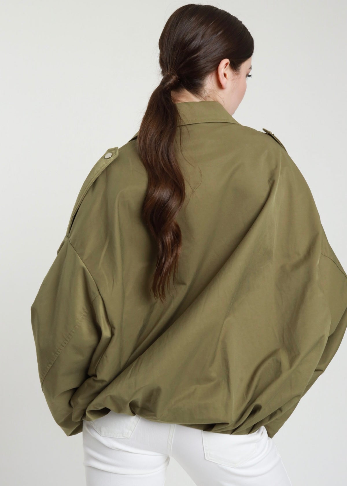 Trench Maniche Pipistrello Verde Militare - SUSY MIX