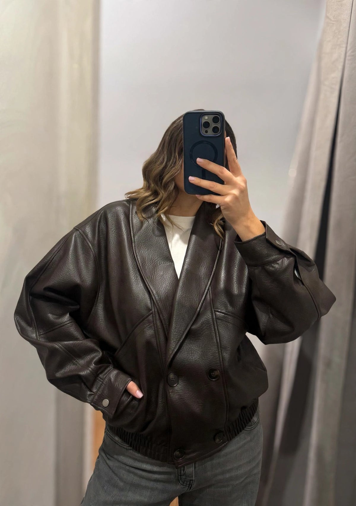 Bomber blazer ecopelle Moro - Susy Mix