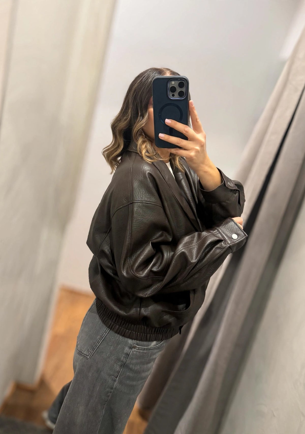 Bomber blazer ecopelle Moro - Susy Mix