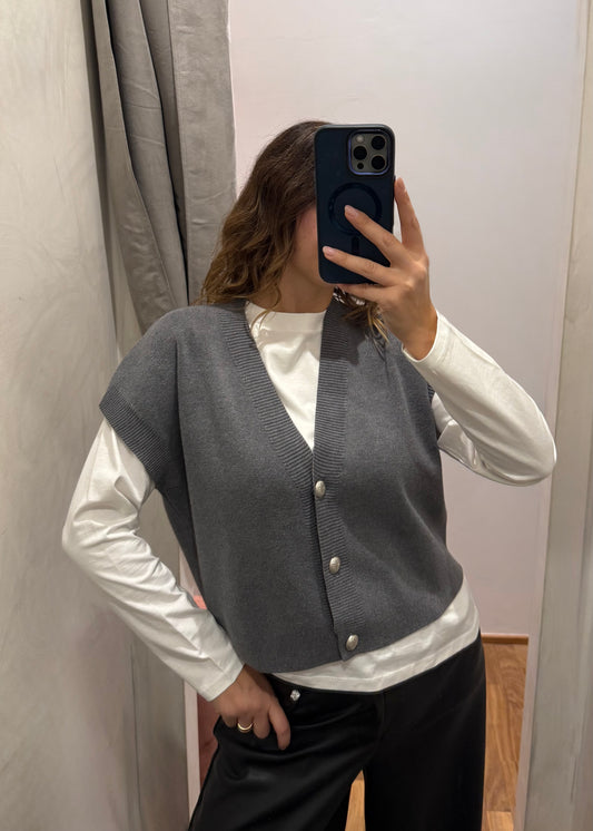 Gilet in maglia con bottoni | più colori- Susy Mix