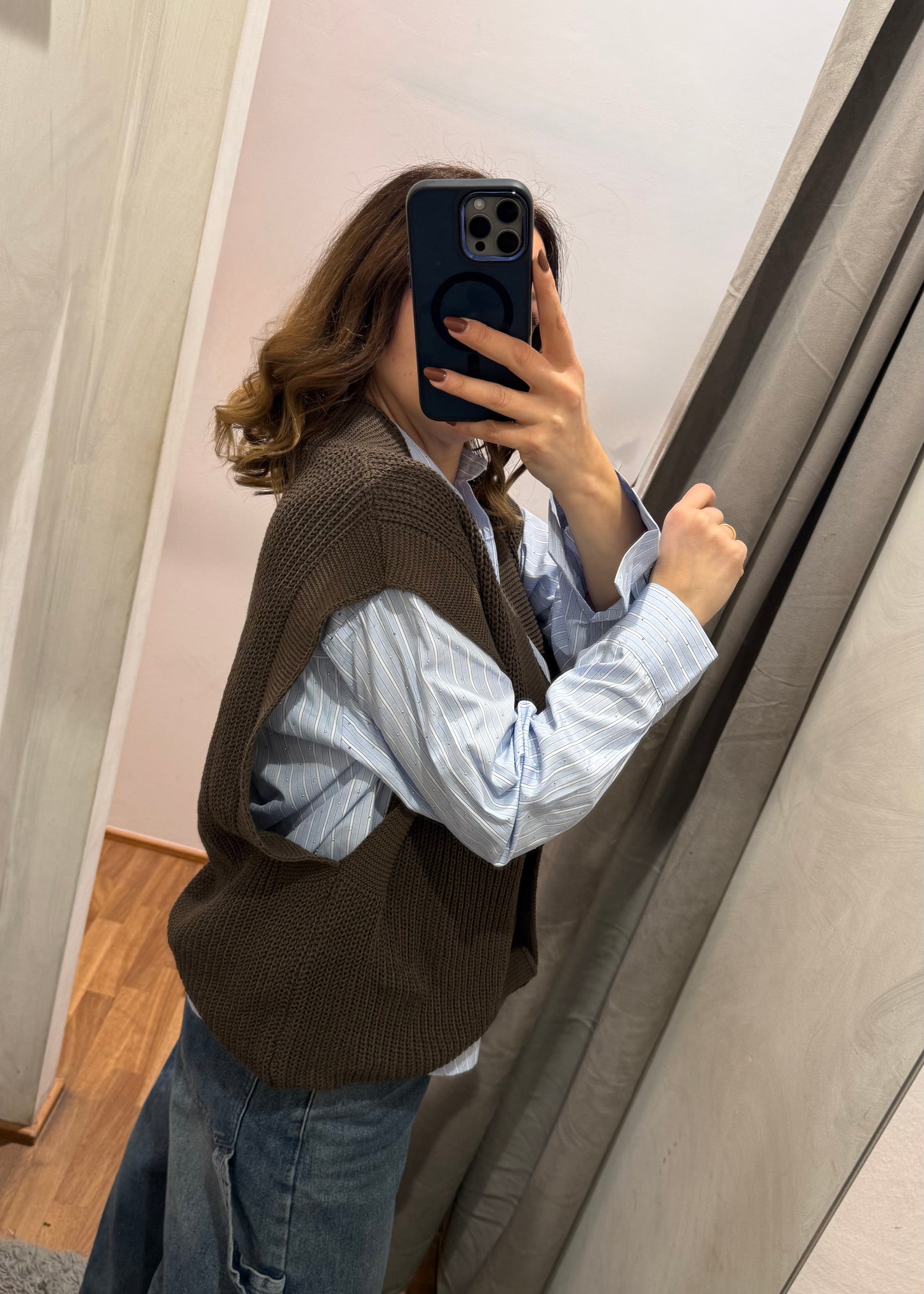 Maxi-Gilet in Cotone Moro - SUSY MIX