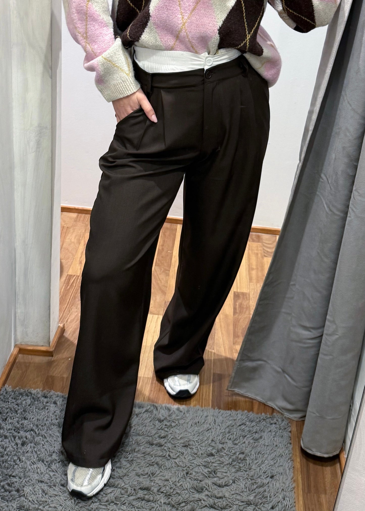 Pantalone Palazzo Boxer Marrone - MARYGIÒ