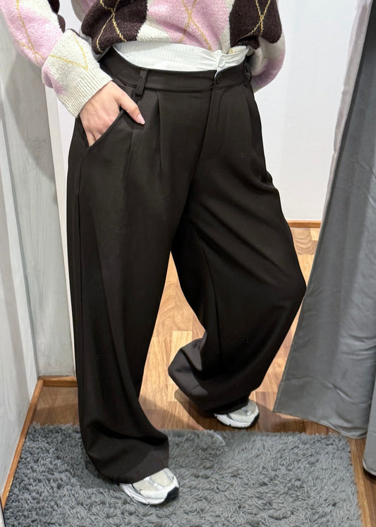 Pantalone Palazzo Boxer Marrone - MARYGIÒ