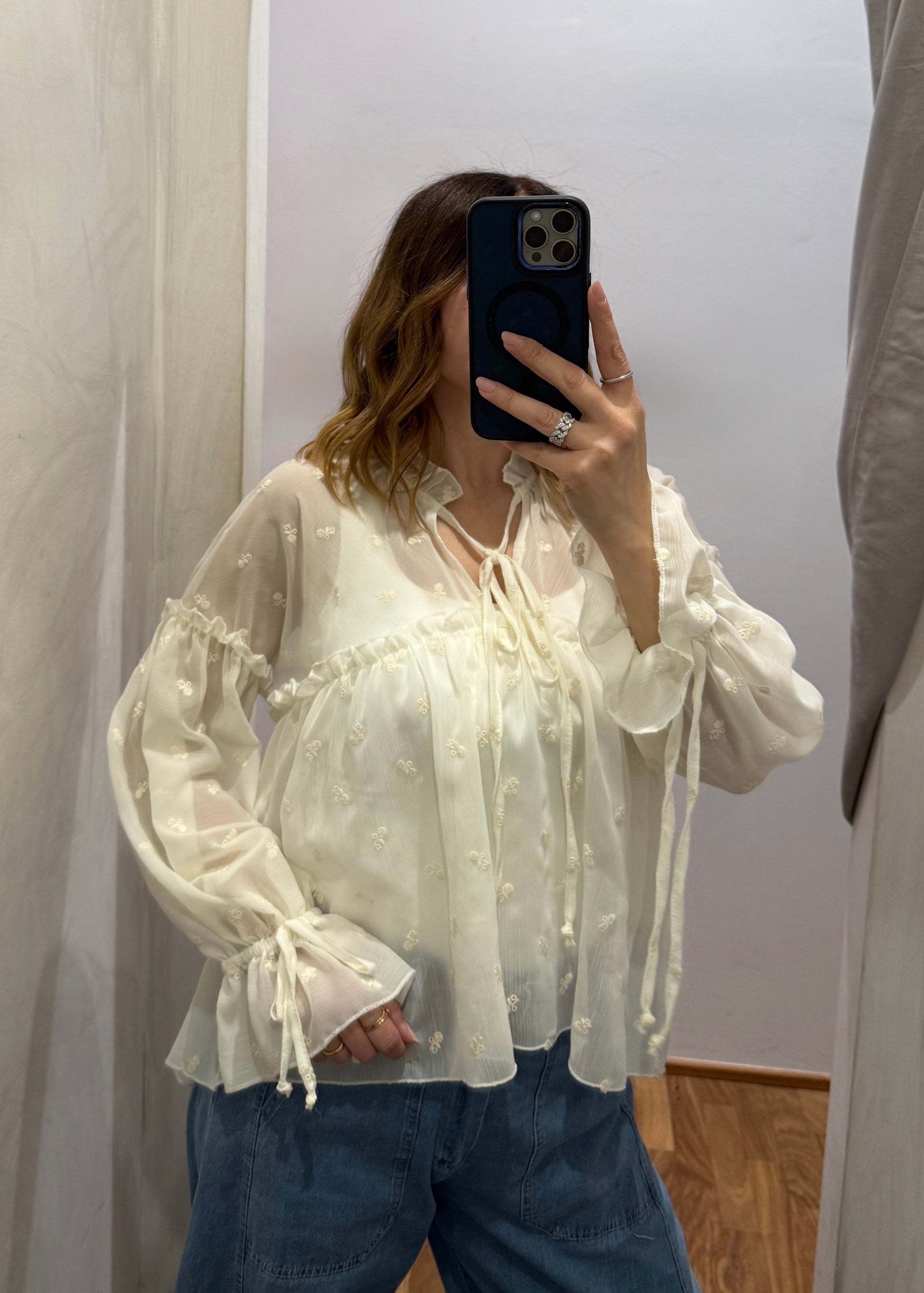 Camicia Over Ricamata Latte - SUSY MIX - MARYGIÒ