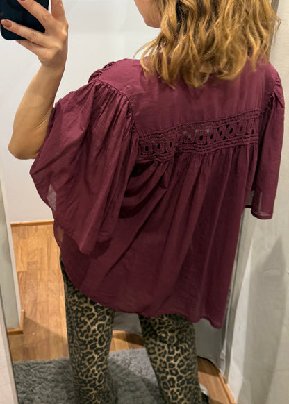 CAMICIA IN MUSSOLA VINO - SUSY MIX - MARYGIÒ