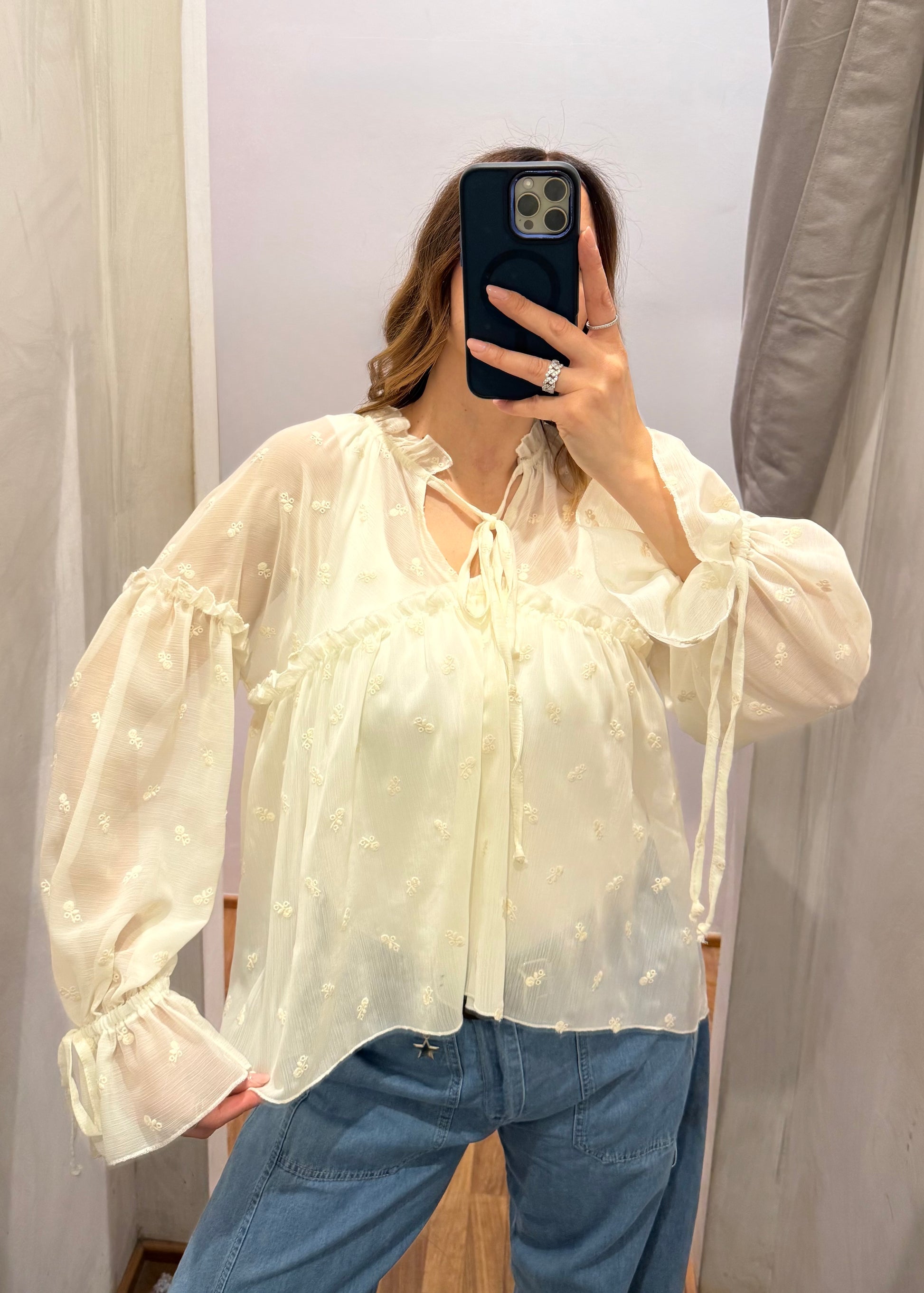 Camicia Over Ricamata Latte - SUSY MIX - MARYGIÒ