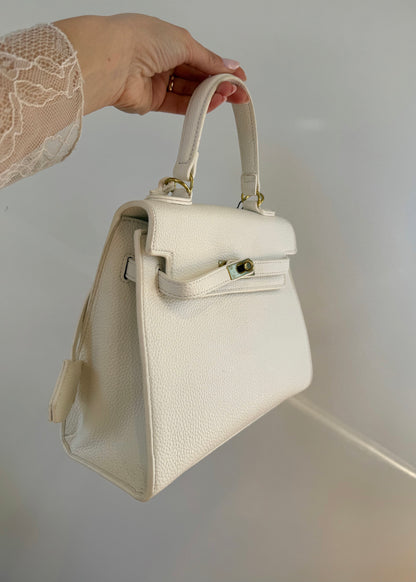 Borsa “Kelly” Media Ecopelle Bianca