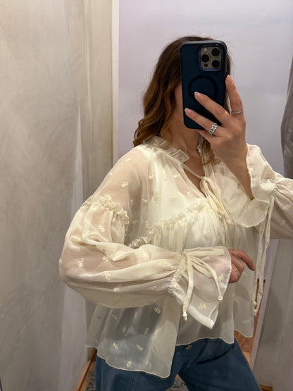 Camicia Over Ricamata Latte - SUSY MIX - MARYGIÒ