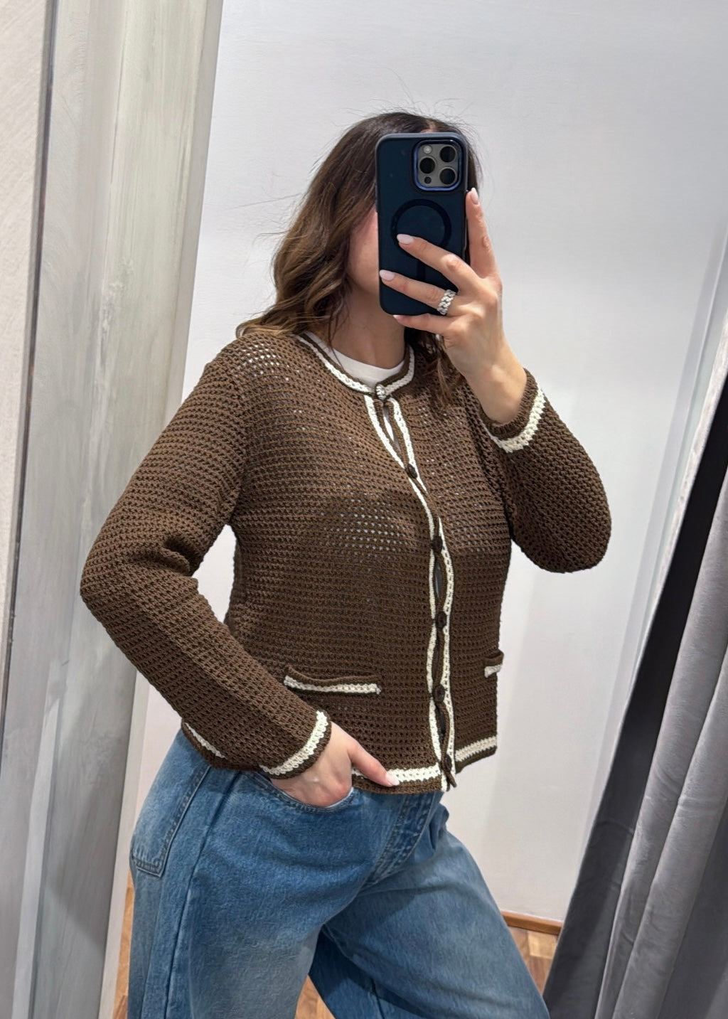 Cardigan Traforato Cacao - SUSY MIX - MARYGIÒ