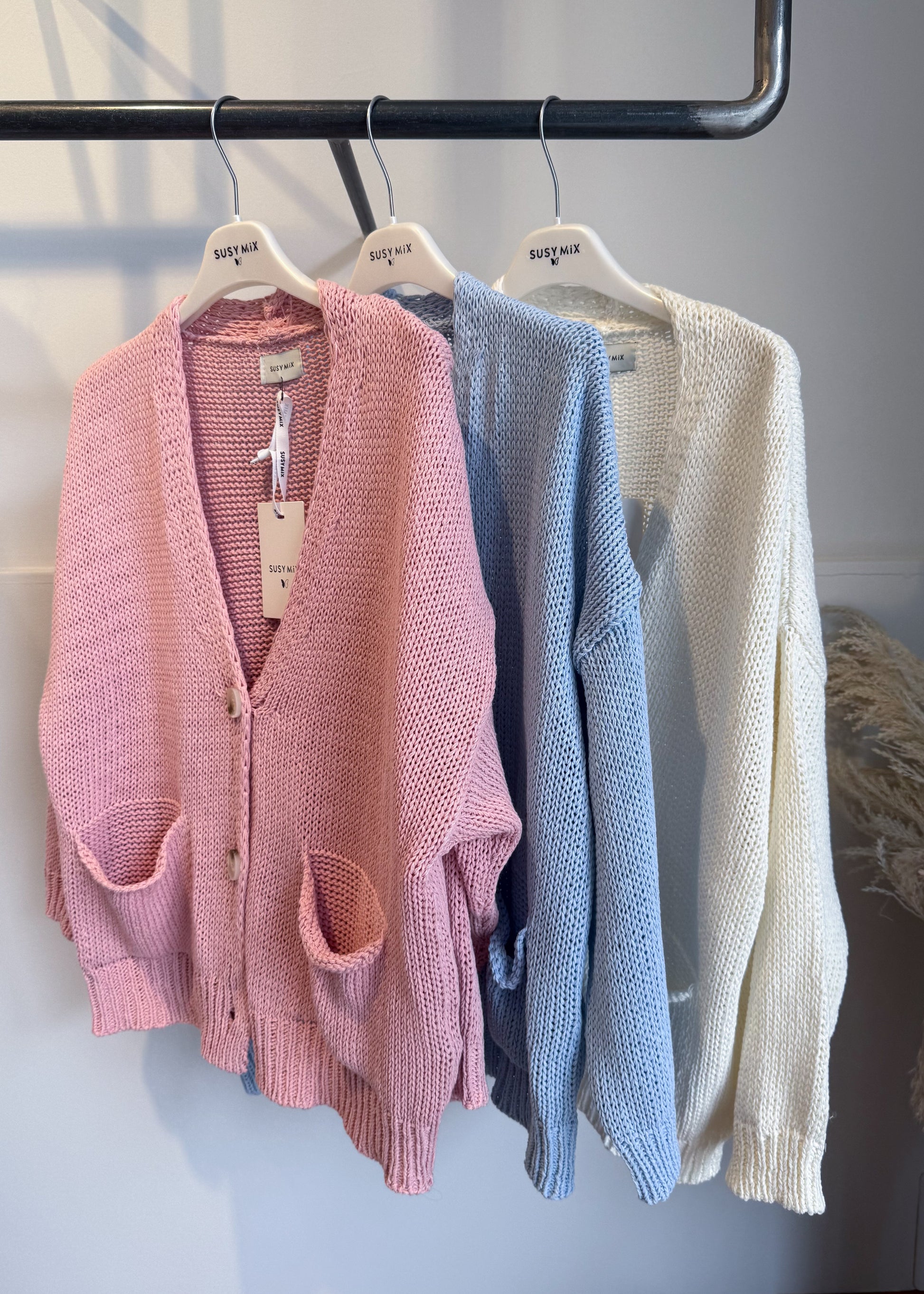 Cardigan Over con Tasche Rosa - SUSY MIX - MARYGIÒ