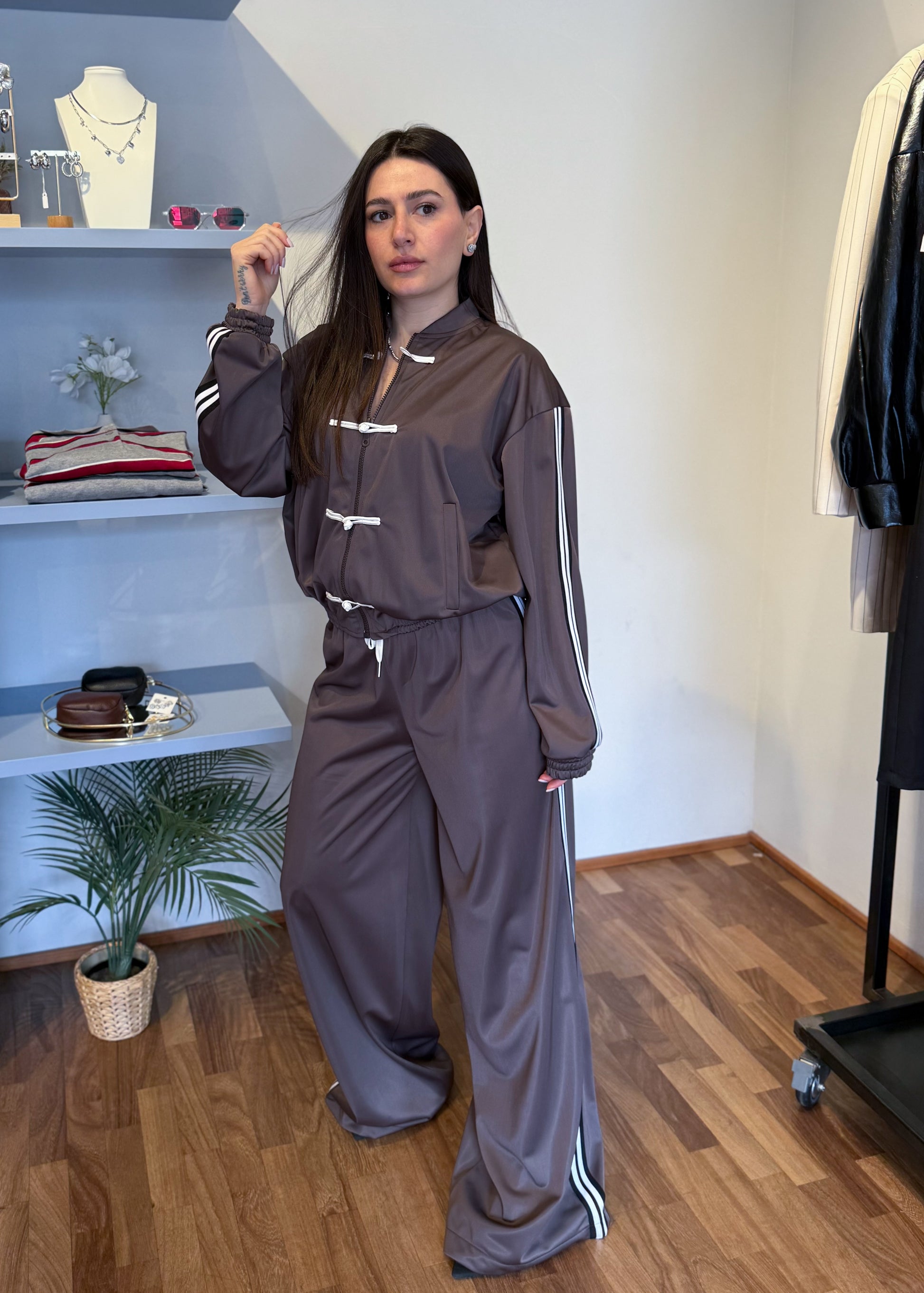 Pantalone Tuta con Bande Laterali Moro - SUSY MIX - MARYGIÒ