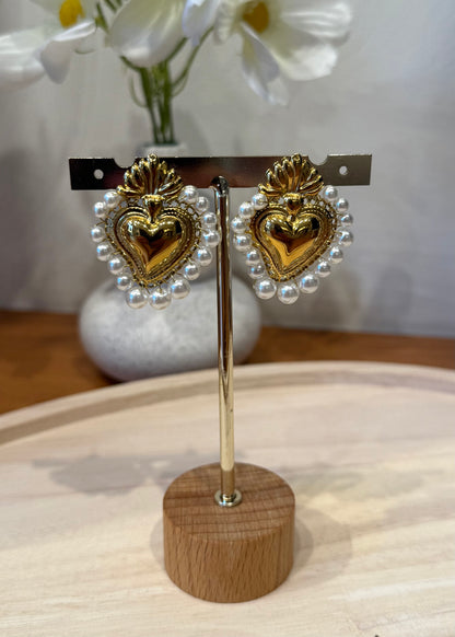 ORECCHINI CUORE SACRO ORO - MARYGIÒ