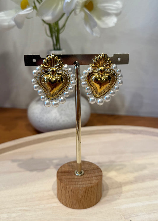 ORECCHINI CUORE SACRO ORO - MARYGIÒ