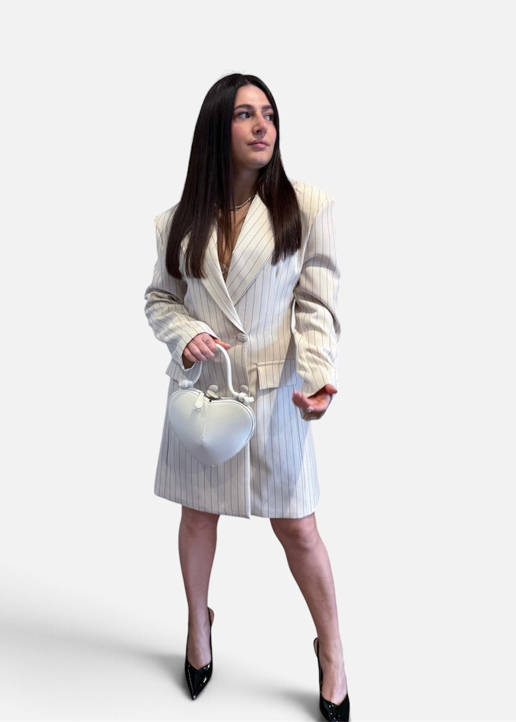 Abito Blazer Gessato Burro
