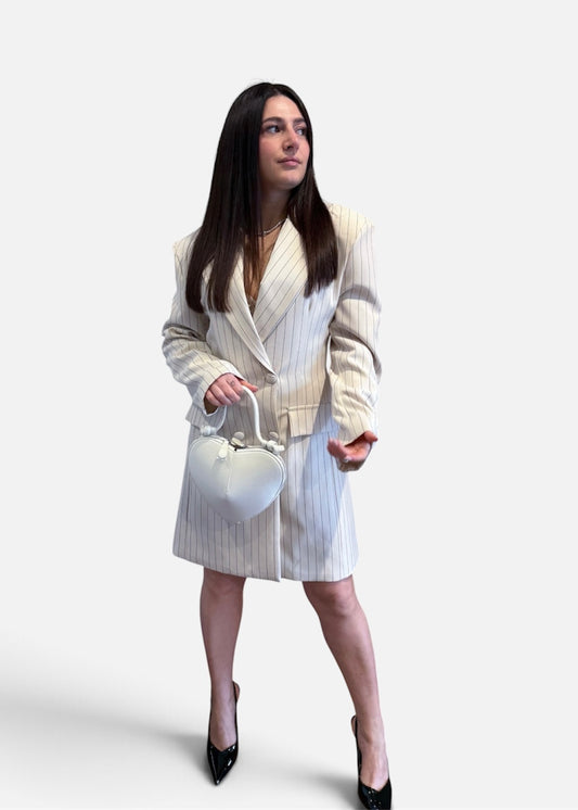 Abito Blazer Gessato Burro