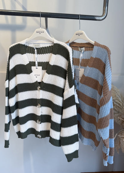 Cardigan Righe Celeste - SUSY MIX - MARYGIÒ