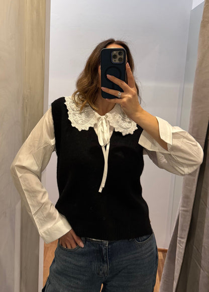 Set Gilet con Camicia Nero