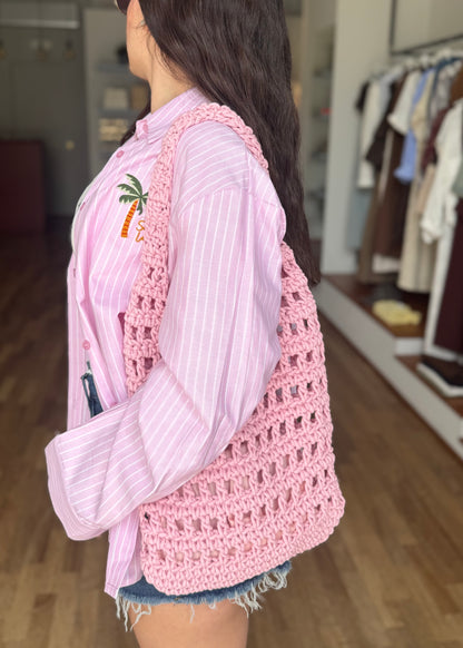 Borsa Uncinetto a Spalla Rosa - MARYGIÒ