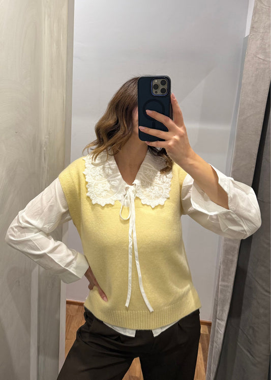 Set Gilet con Camicia Giallo