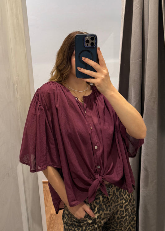 CAMICIA IN MUSSOLA VINO - SUSY MIX - MARYGIÒ