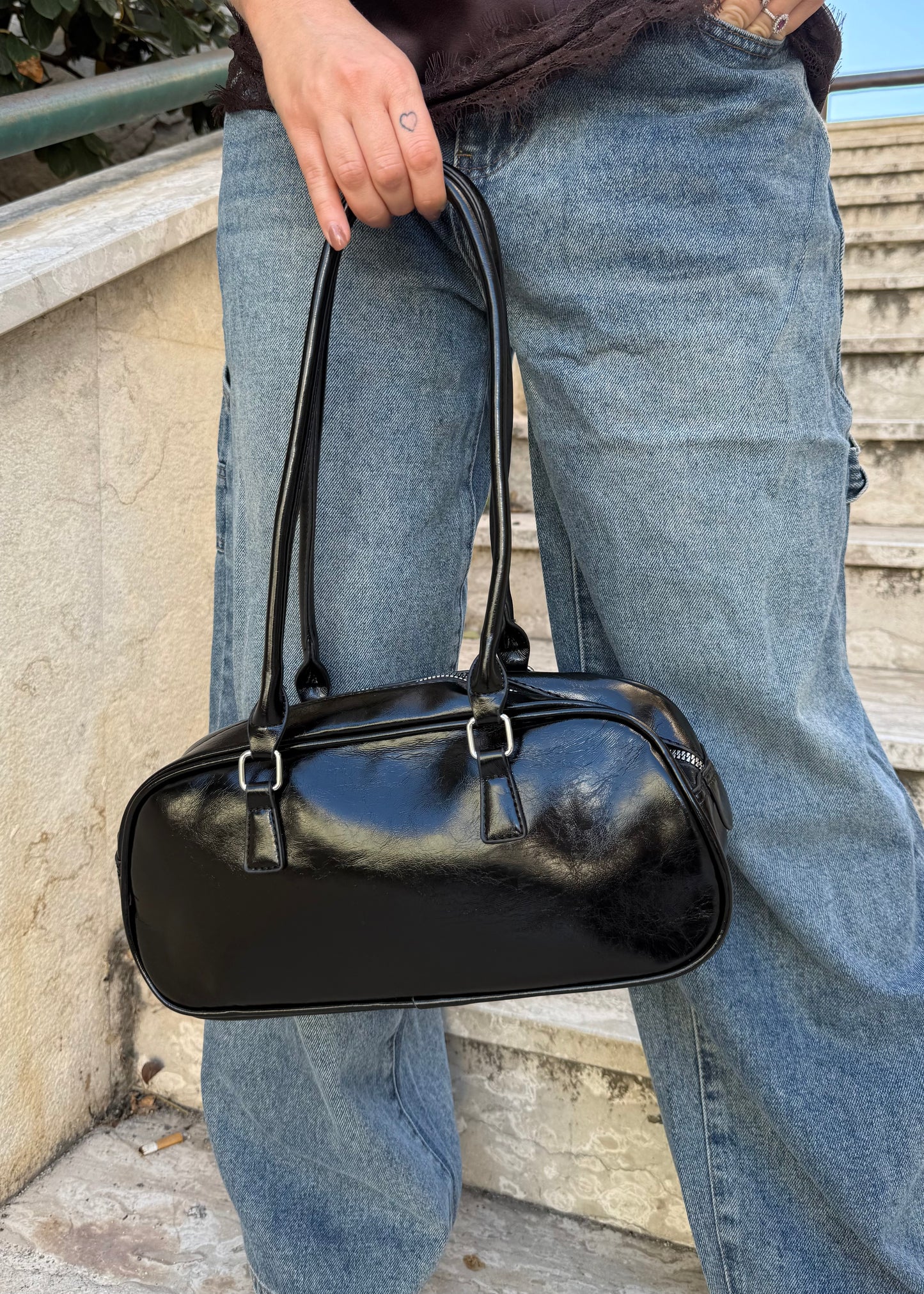 Borsa Baguette Nera