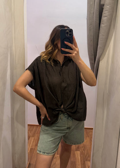 Camicia Lino Smanicata Moro - SUSY MIX