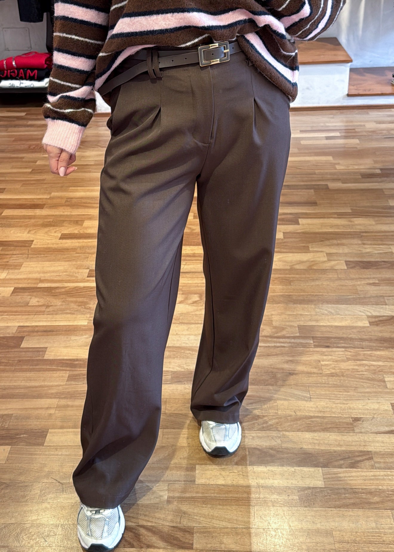 Pantalone Pinces e Cintura Marrone - MARYGIÒ