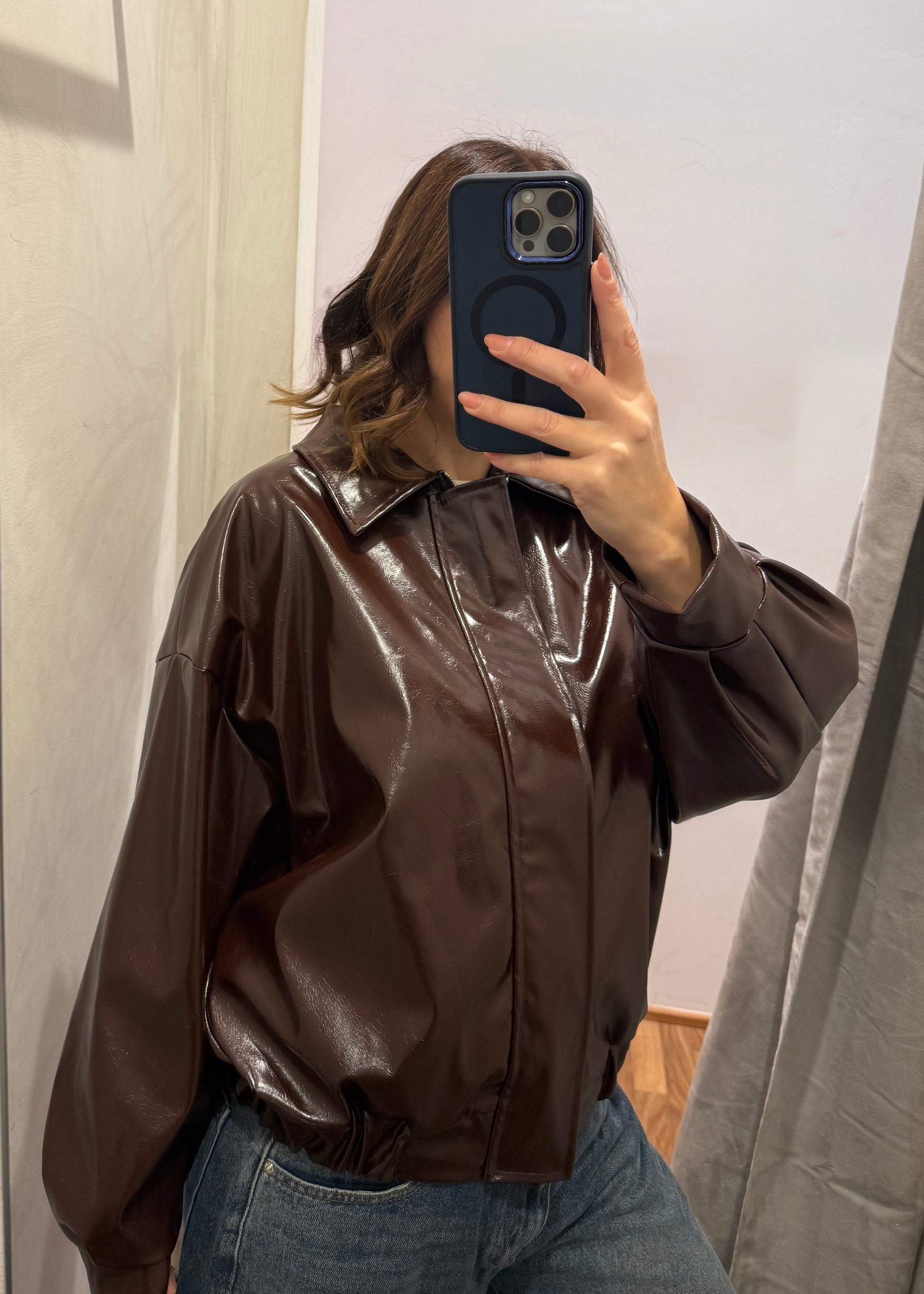 Bomber Similpelle Lucido | più colori - MARYGIÒ