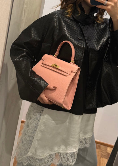 Borsa “Kelly” Media Ecopelle Rosa
