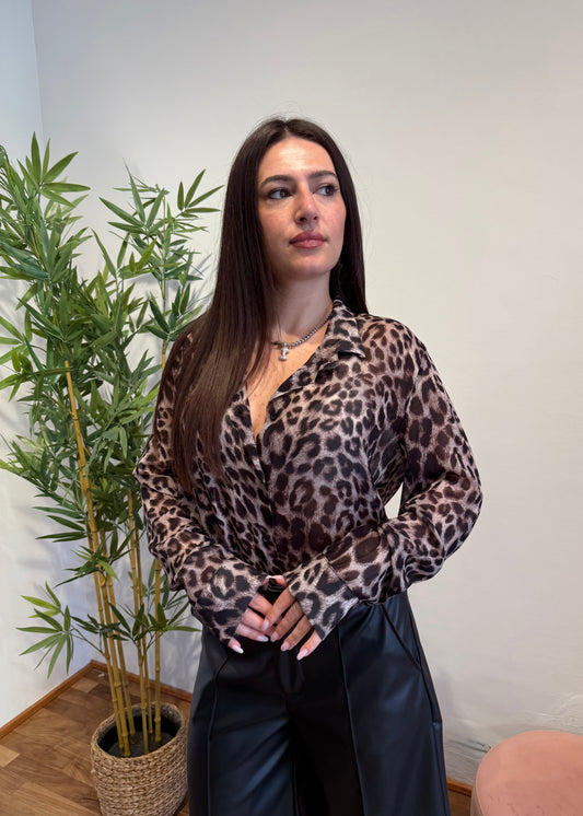 Camicia animalier Nera - Susy Mix