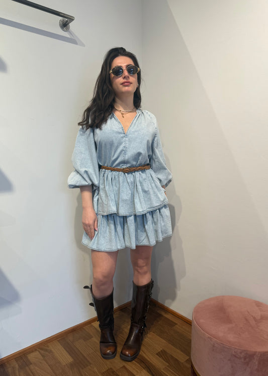 ABITO CHAMBRAY CON BALZE - TENSIONE IN - MARYGIÒ