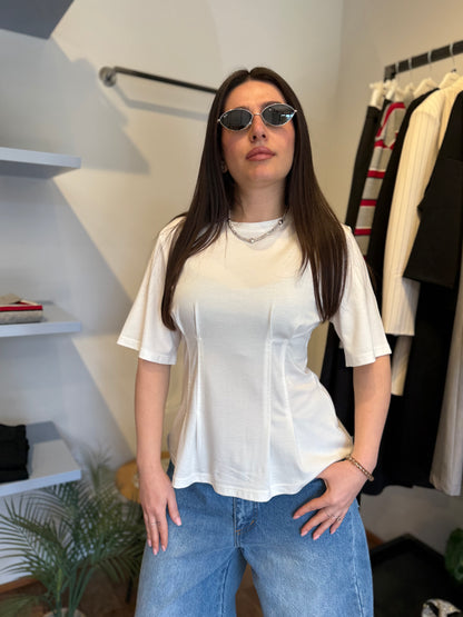 Top Bianca con Pinces - LUMINA