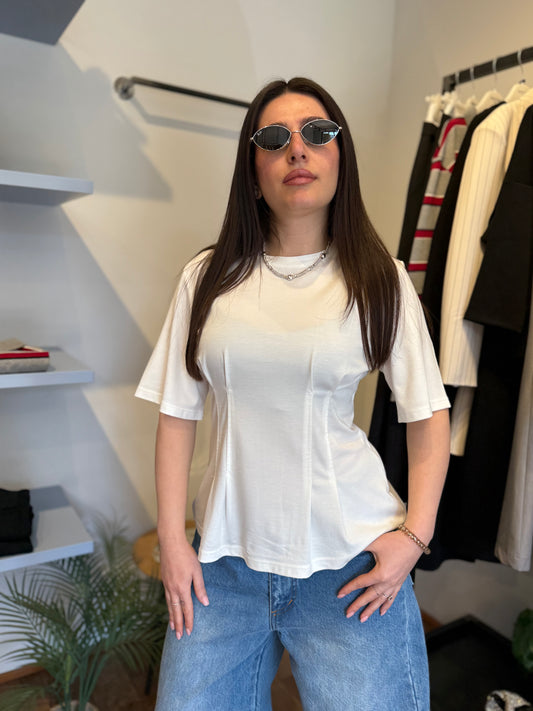 Top Bianca con Pinces - LUMINA