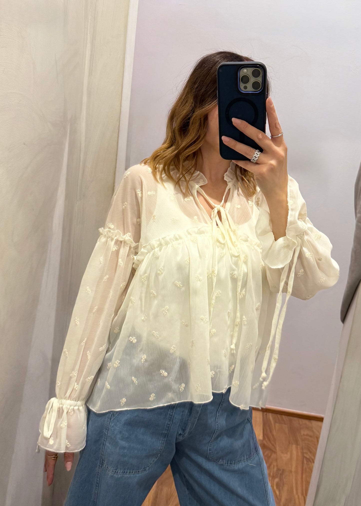 Camicia Over Ricamata Latte - SUSY MIX - MARYGIÒ