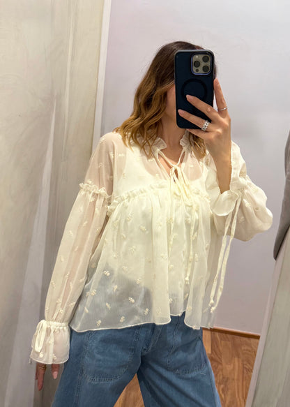 Camicia Over Ricamata Latte - SUSY MIX - MARYGIÒ