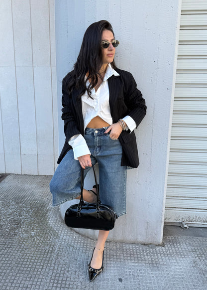 Blazer Nero Gessato - LUMINA