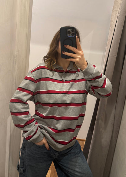 Polo a Righe Grigia
