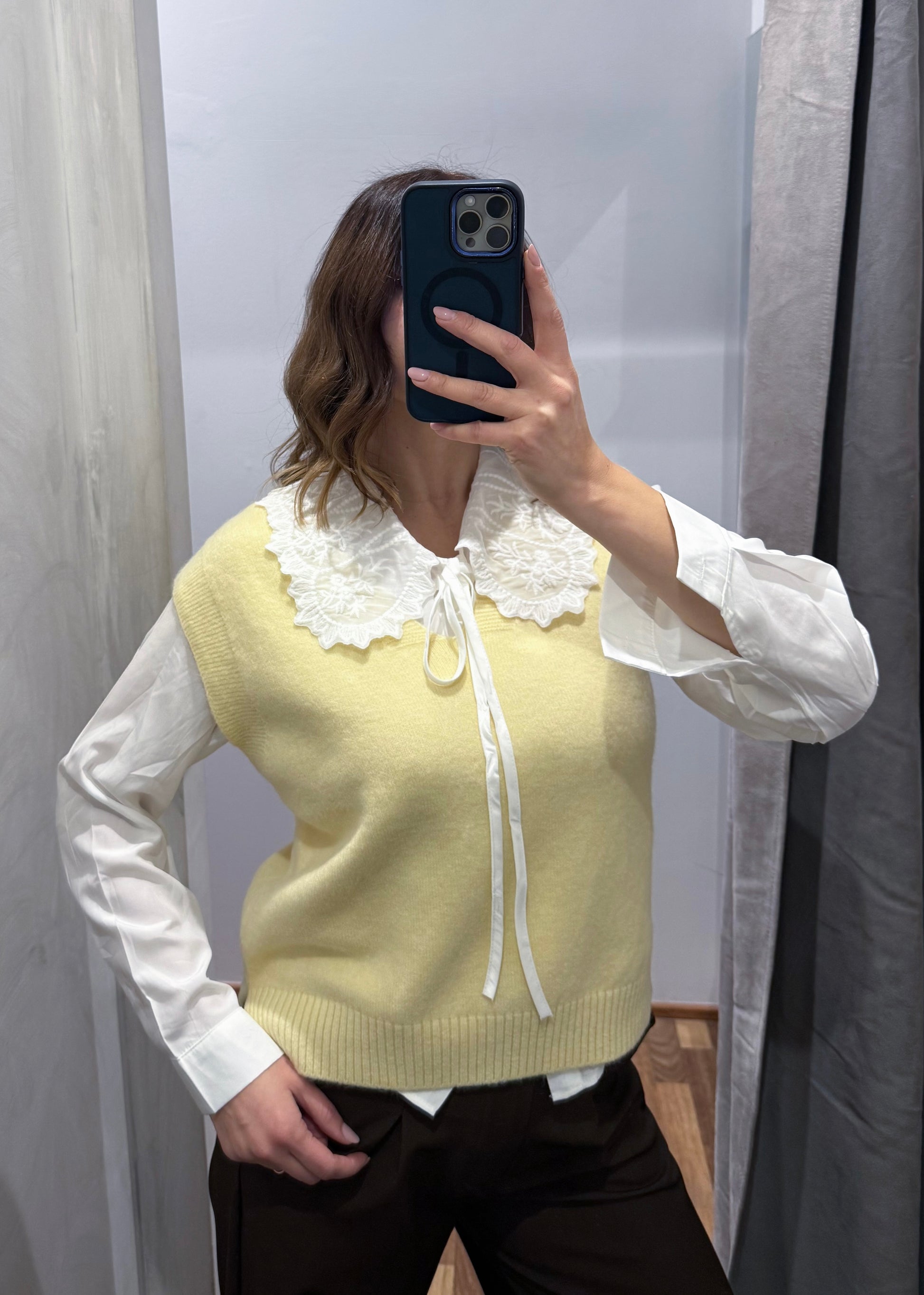 Set Gilet/Camicia Giallo - MARYGIÒ