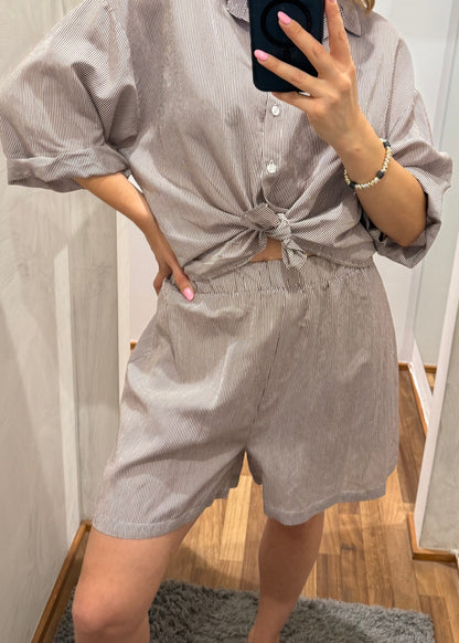 COORDINATO CAMICIA E SHORT RIGHE MORO - SUSY MIX - MARYGIÒ