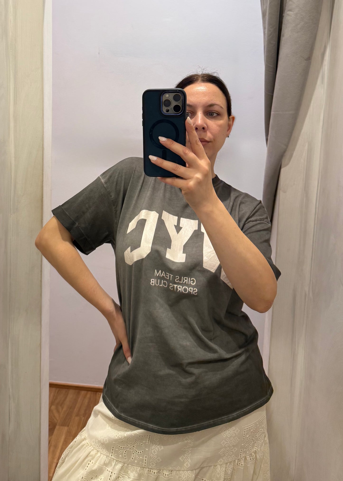 T-shirt NYC Grigio Piombo - SUSY MIX