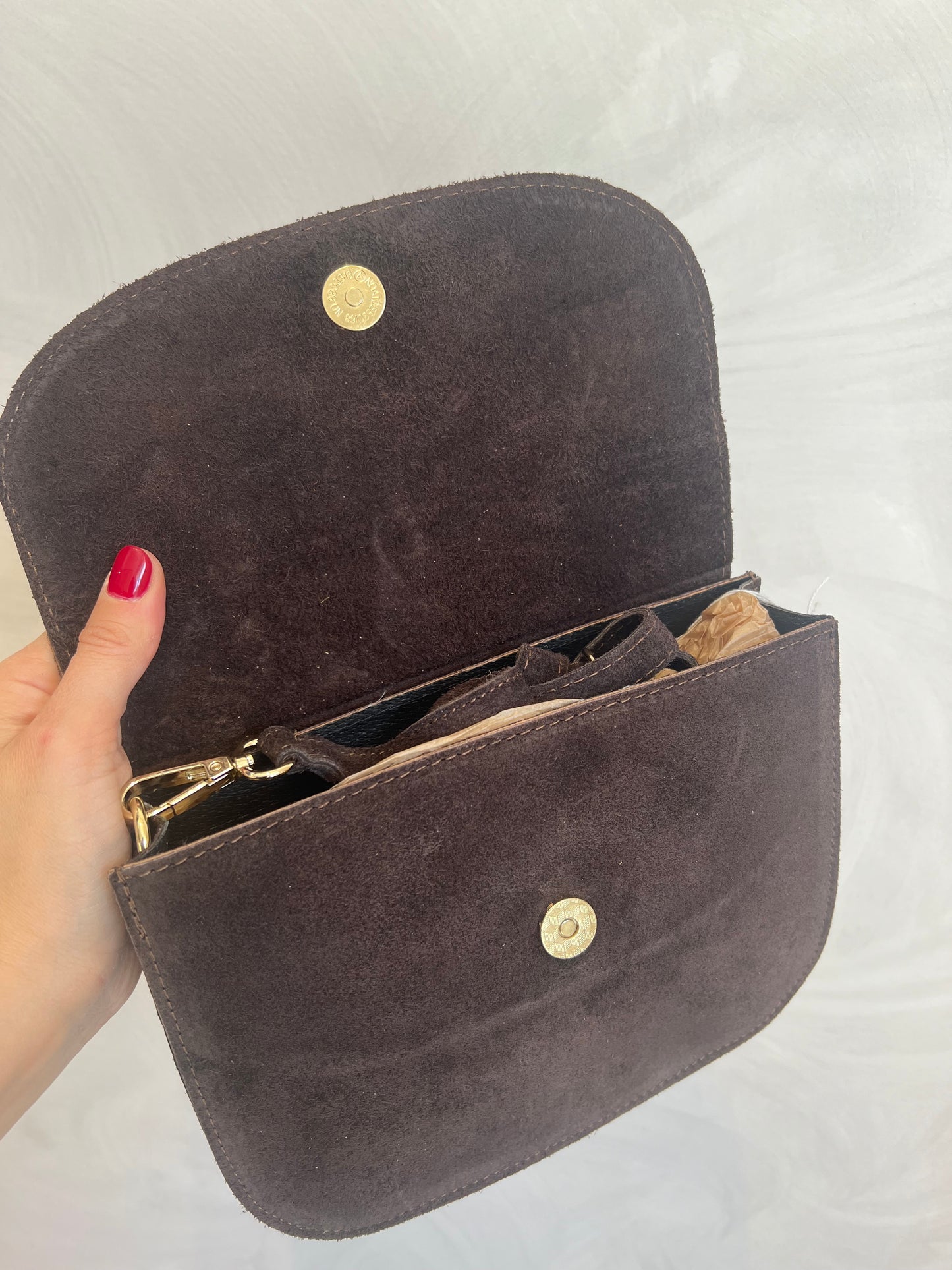 BORSA ARIEL IN SUEDE MARRONE