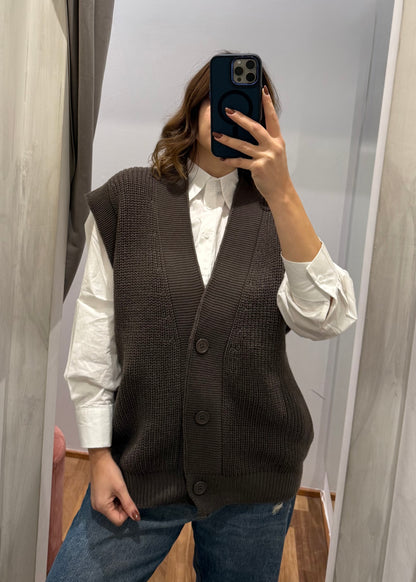 Gilet Over in Maglia a Coste - SUSY MIX