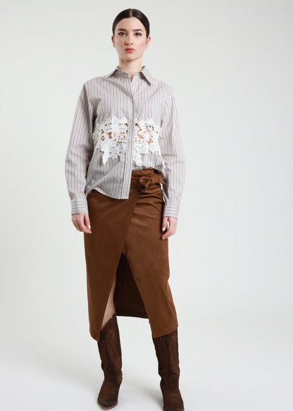 Camicia Gessata con Macramè - SUSY MIX - MARYGIÒ