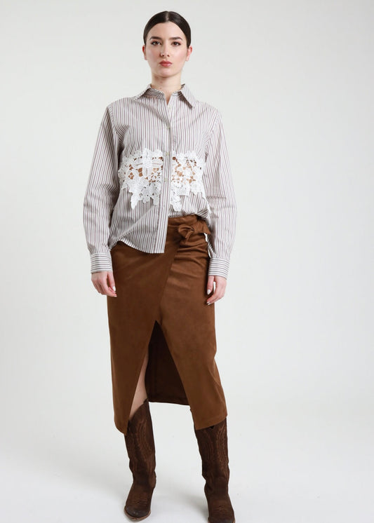 Camicia Gessata con Macramè - SUSY MIX - MARYGIÒ