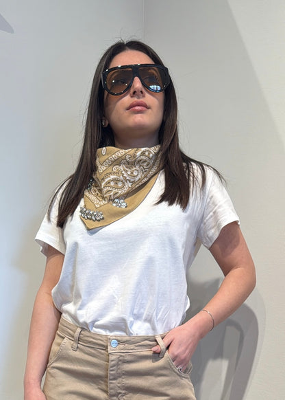 T-SHIRT CON BANDANA BEIGE - SUSY MIX - MARYGIÒ