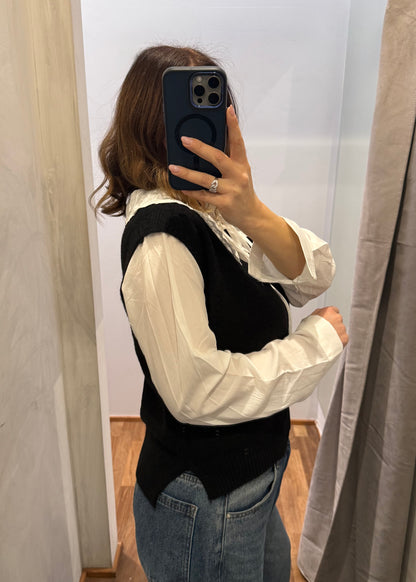 Set Gilet con Camicia Nero