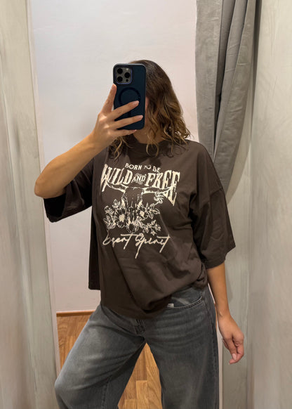 T-shirt over “WILD&FREE” | più colori - Susy Mix