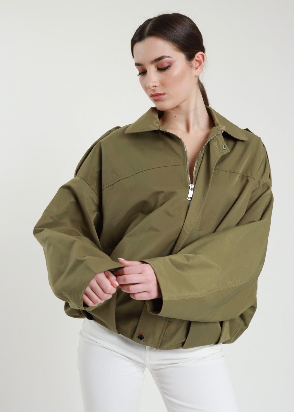 Trench Maniche Pipistrello Verde Militare - SUSY MIX