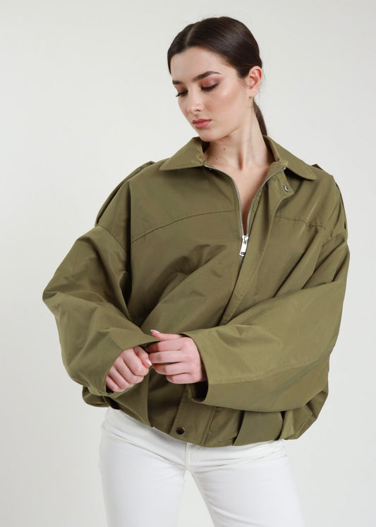 Trench Maniche Pipistrello Verde Militare - SUSY MIX