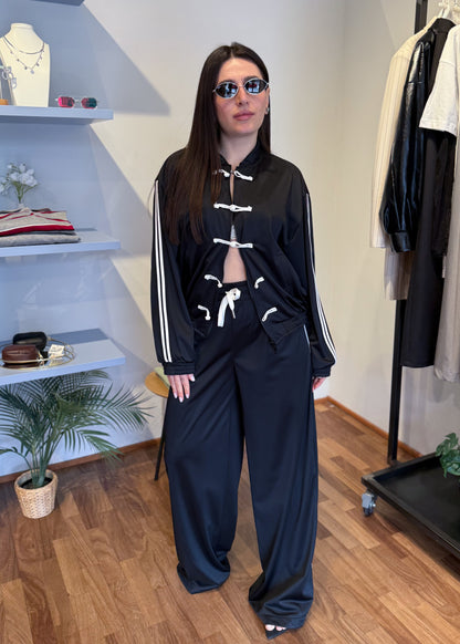 Pantalone Tuta con Bande Laterali Nero - SUSY MIX - MARYGIÒ